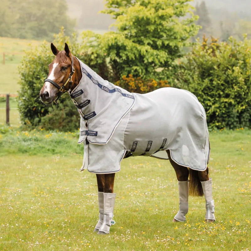 Horseware Rambo Protector Fly Sheet - Silver/Navy/White/Beige